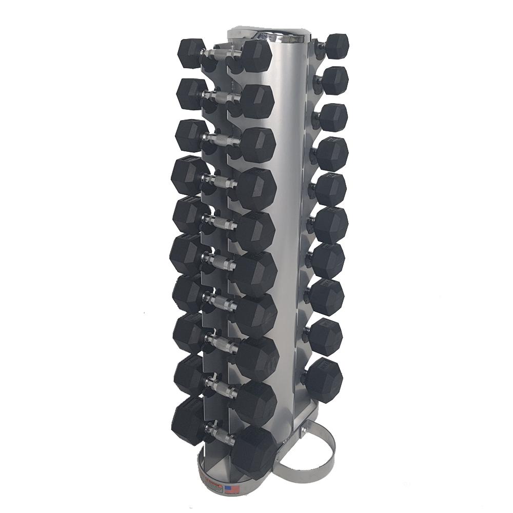 Force USA 1-10kg Rubber Hexagonal Dumbbell Set
