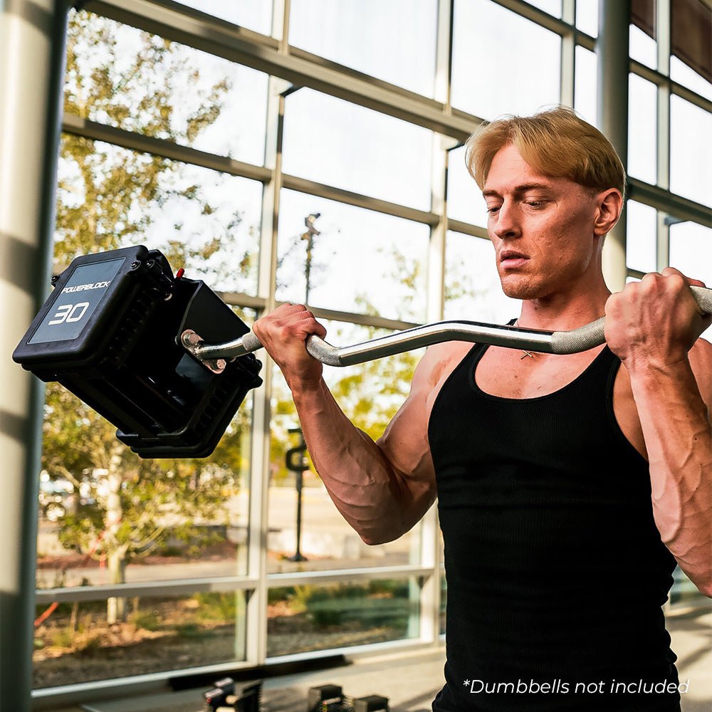 PowerBlock Pro Series EZ Curl Bar (Includes Barbell Handles, EZ Bar)