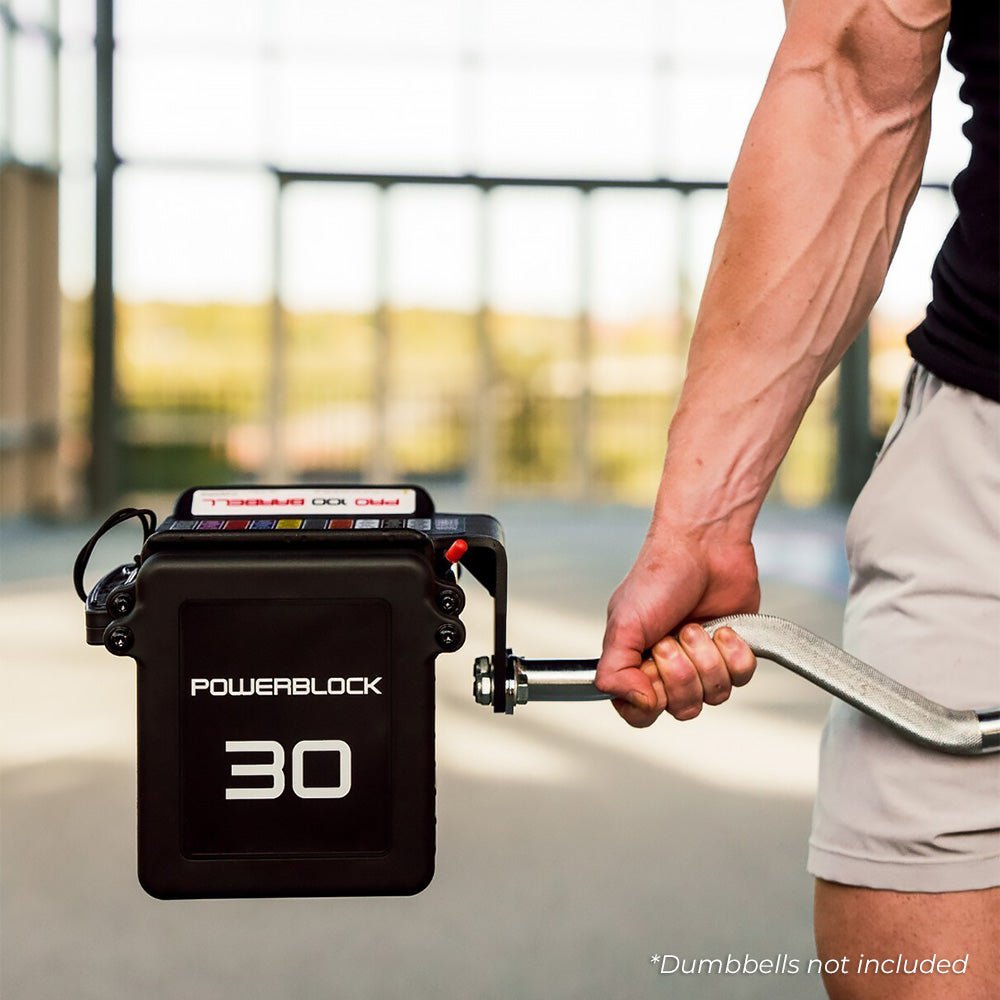 PowerBlock Pro Series EZ Curl Bar (Includes Barbell Handles, EZ Bar)