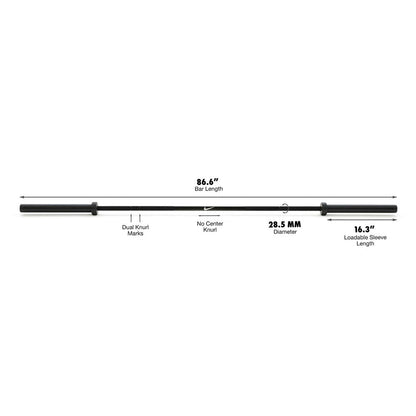 Nike Strength Black Chrome Swoosh Barbell 20 kg