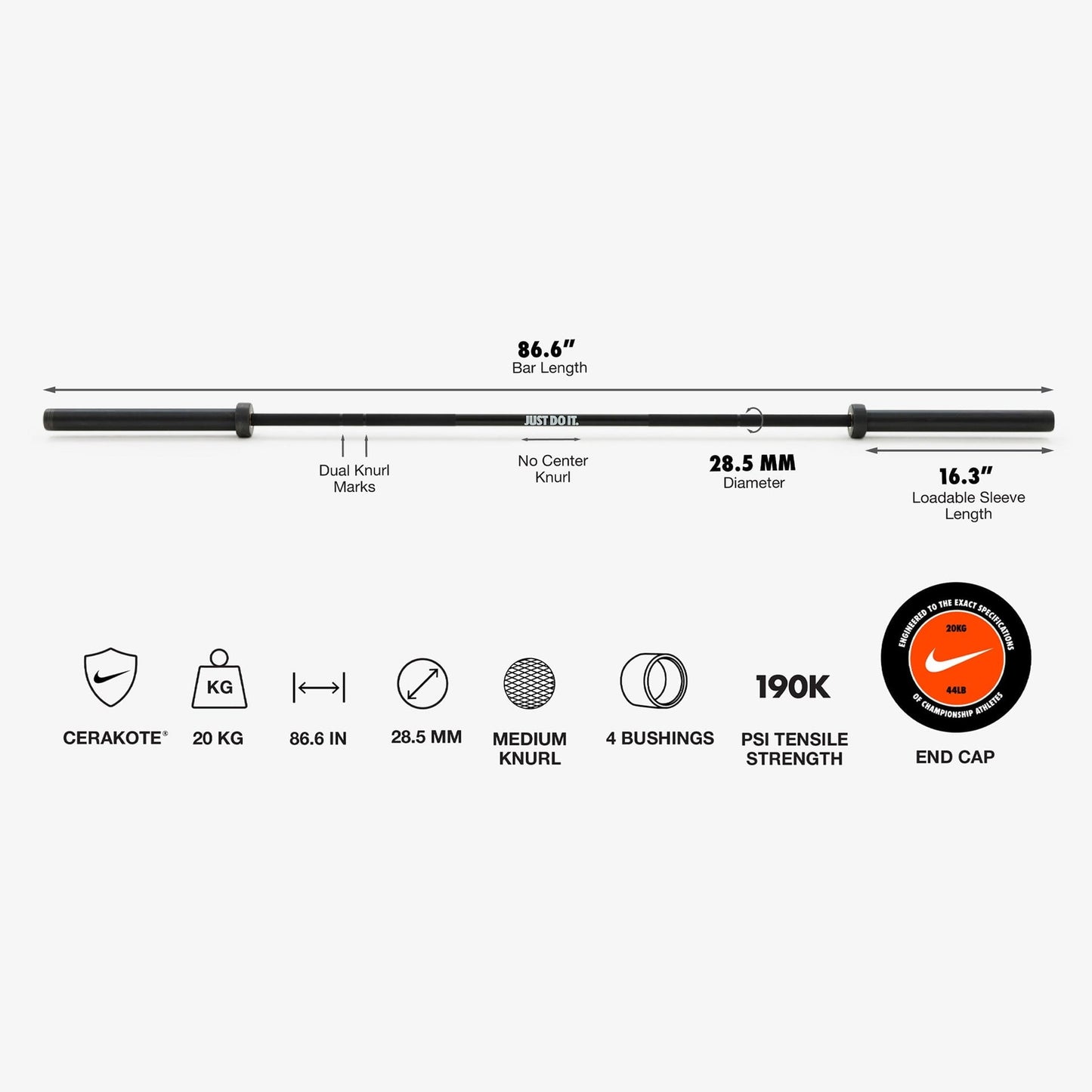 Nike Strength Grind Barbell and Plate Set (ALL COLOURS)