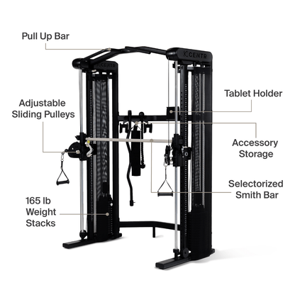 Centr 3 Home Gym Functional Trainer with Selectorized Smith Bar