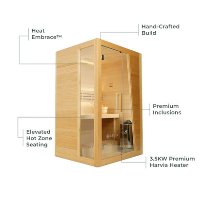Revel Saunas Tampere - 2 Person Traditional Finnish Sauna with Step